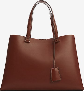 MANGO Ročna torbica 'BELLO' | rjava barva: sprednja stran