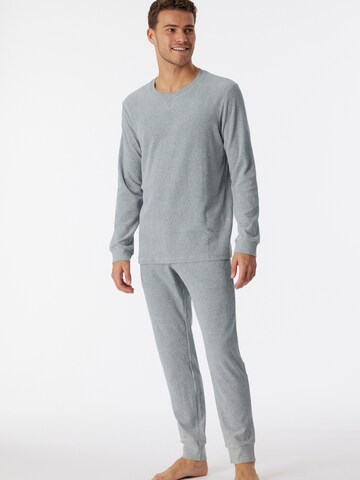 SCHIESSER Pyjama lang ' Warming Nightwear ' in Grijs: voorkant