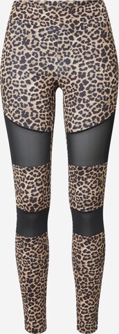 Urban Classics Skinny Leggings in Bruin: voorkant