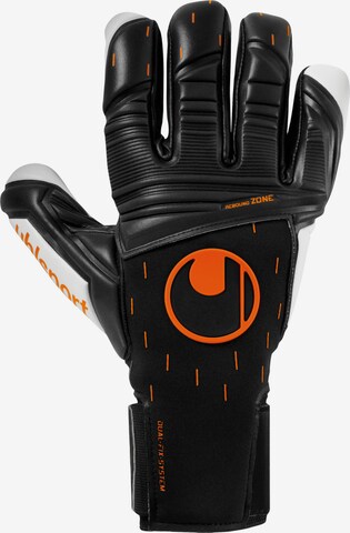 UHLSPORT Athletic Gloves in Black: front