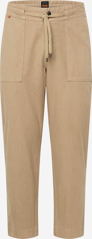 BOSS Orange Regular Pants 'Sisla' in Beige: front