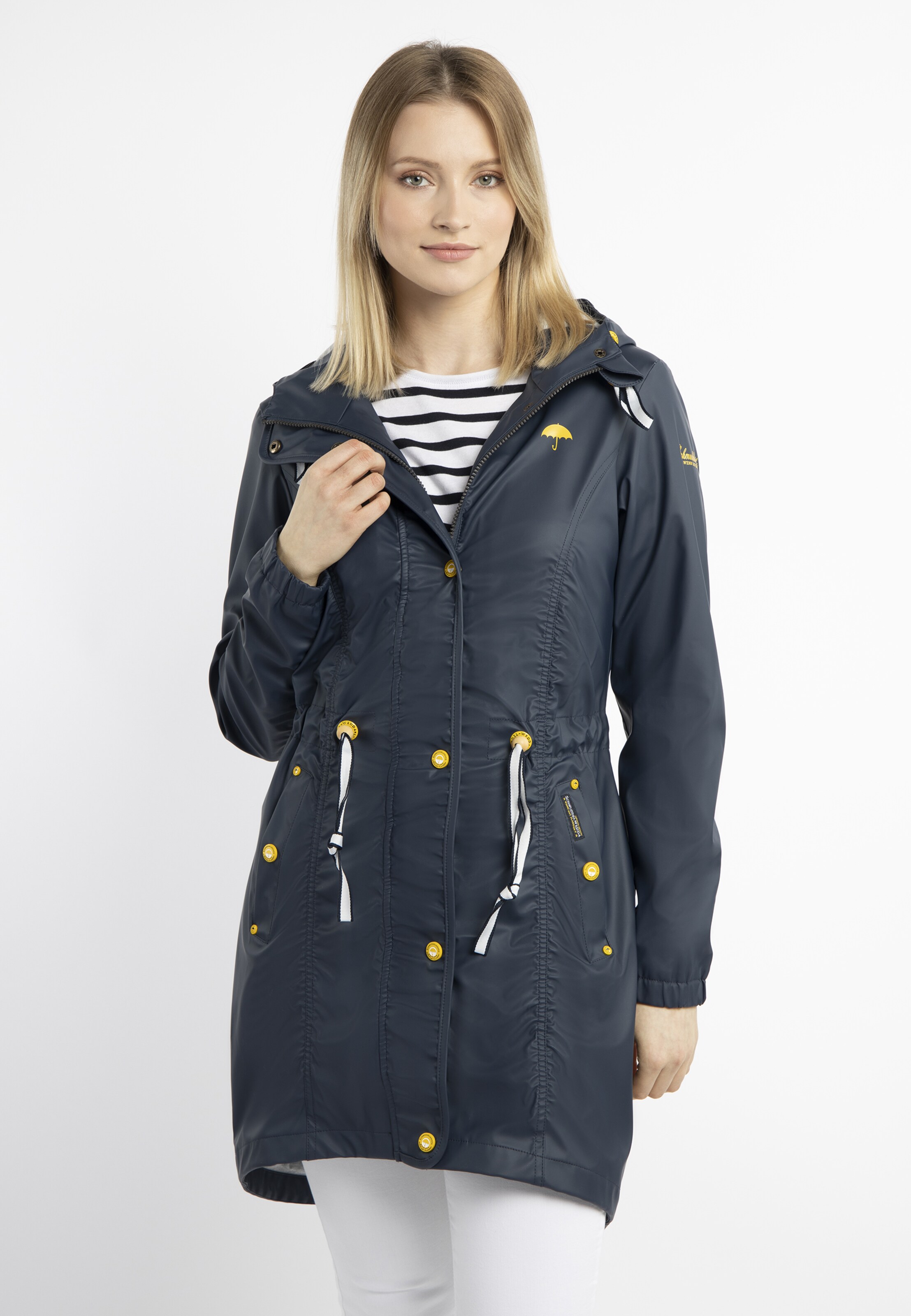Schmuddelwedda Raincoat 'Bridgeport' in Marine Blue ABOUT YOU