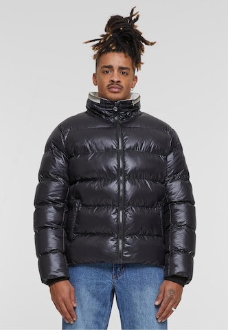 Urban Classics Winter Jacket in Black: front