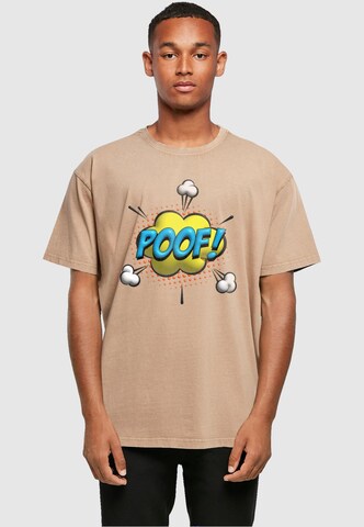 Merchcode T-Shirt 'Poof Comic' in Beige: predná strana