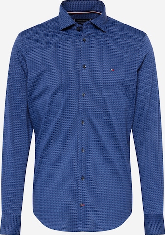 Coupe slim Chemise Tommy Hilfiger Tailored en bleu : devant