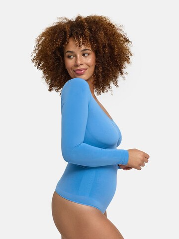cfab Shaping bodysuit 'Bodysuit Sculpting Shapewear Longsleeve mit String' in Blue