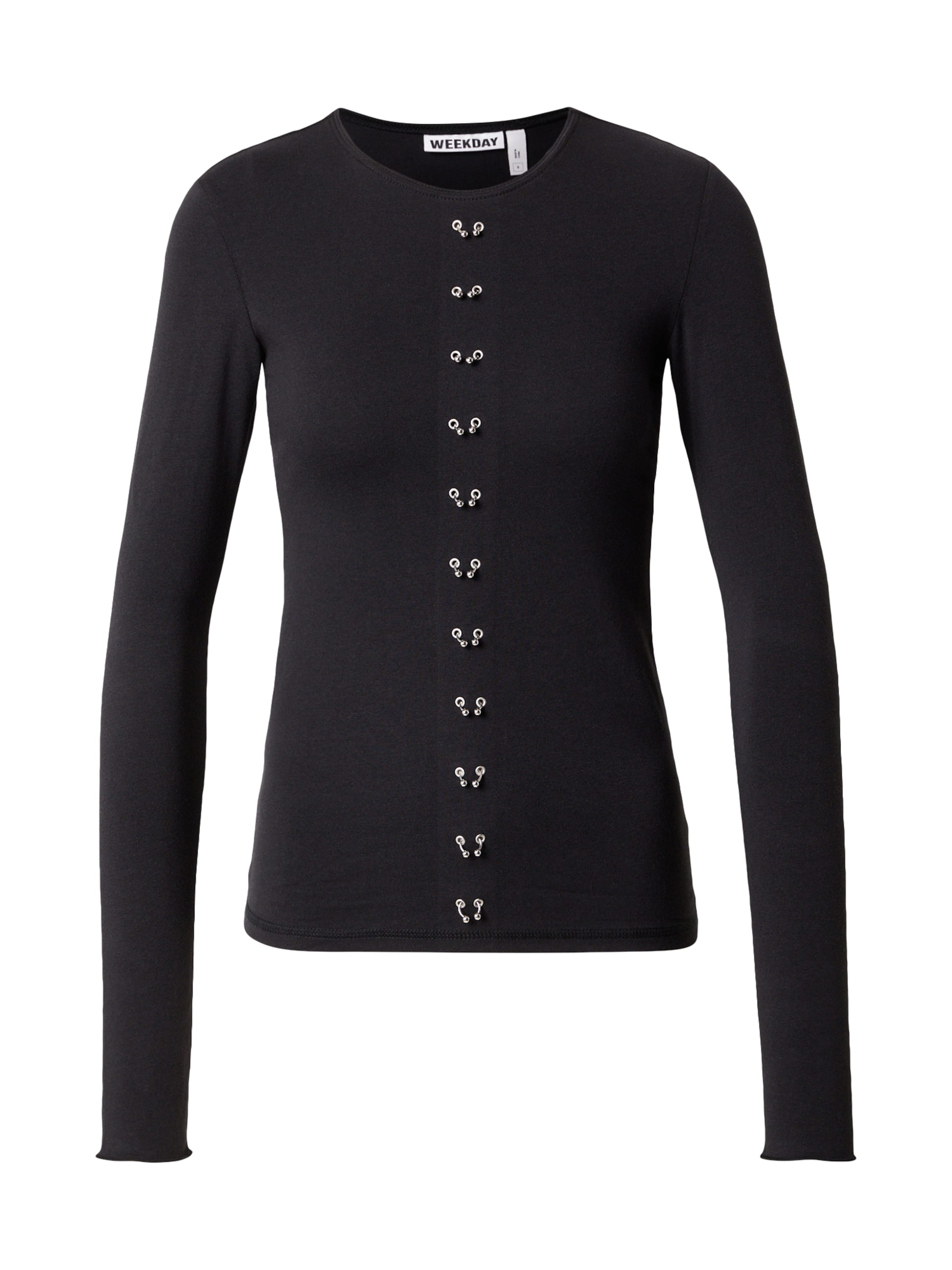 WEEKDAY Póló 'Louise' - fekete: elől