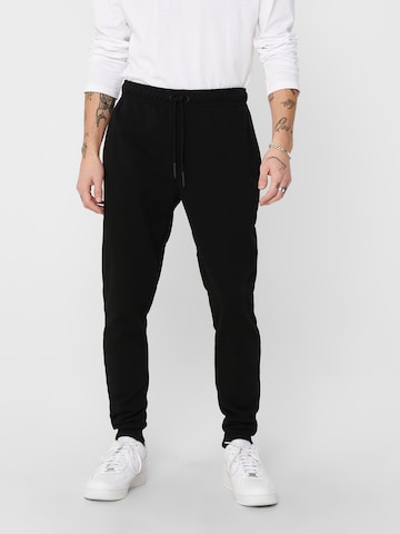 Only & Sons Tapered Pants 'Ceres' in Black: front