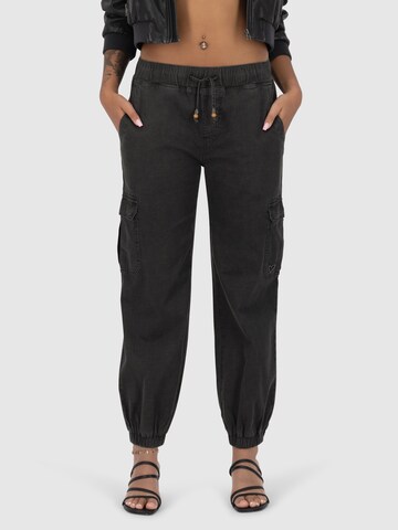 Effilé Pantalon cargo 'Angelique' Alife and Kickin en noir : devant