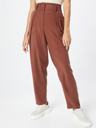 ABOUT YOU Pleat-Front Pants 'Alina' in Dark red, View model
