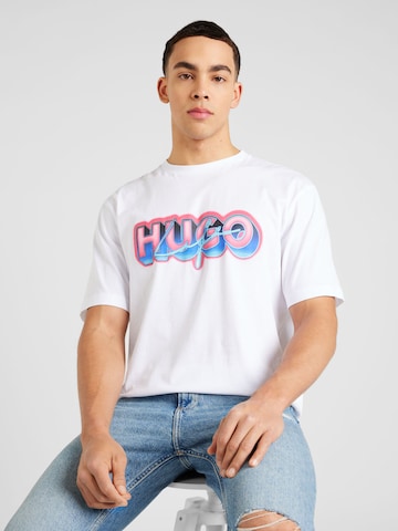 HUGO T-shirt 'Nillumi' i vit