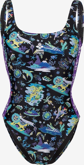 ARENA Sportski kupaći kostim 'Fun Planet' u plava / ljubičasta / crna / bijela, Pregled proizvoda
