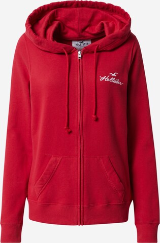 HOLLISTER Sweat jacket in Red: front