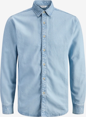 Jack & Jones Plus Regular fit Overhemd in Blauw: voorkant