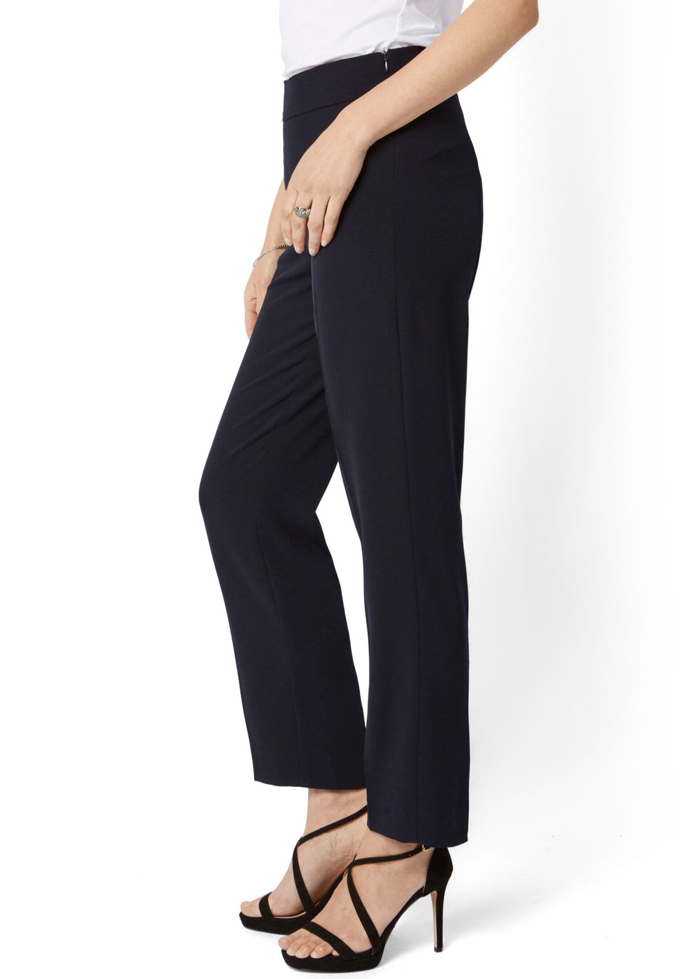 HERMANN LANGE Collection Regular Pleated Pants in Blue