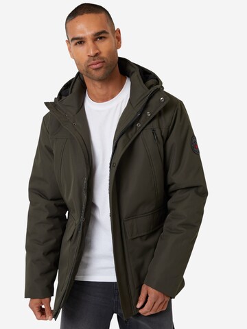 Threadbare Regenmantel 'Paz' in Grün: Vorderseite