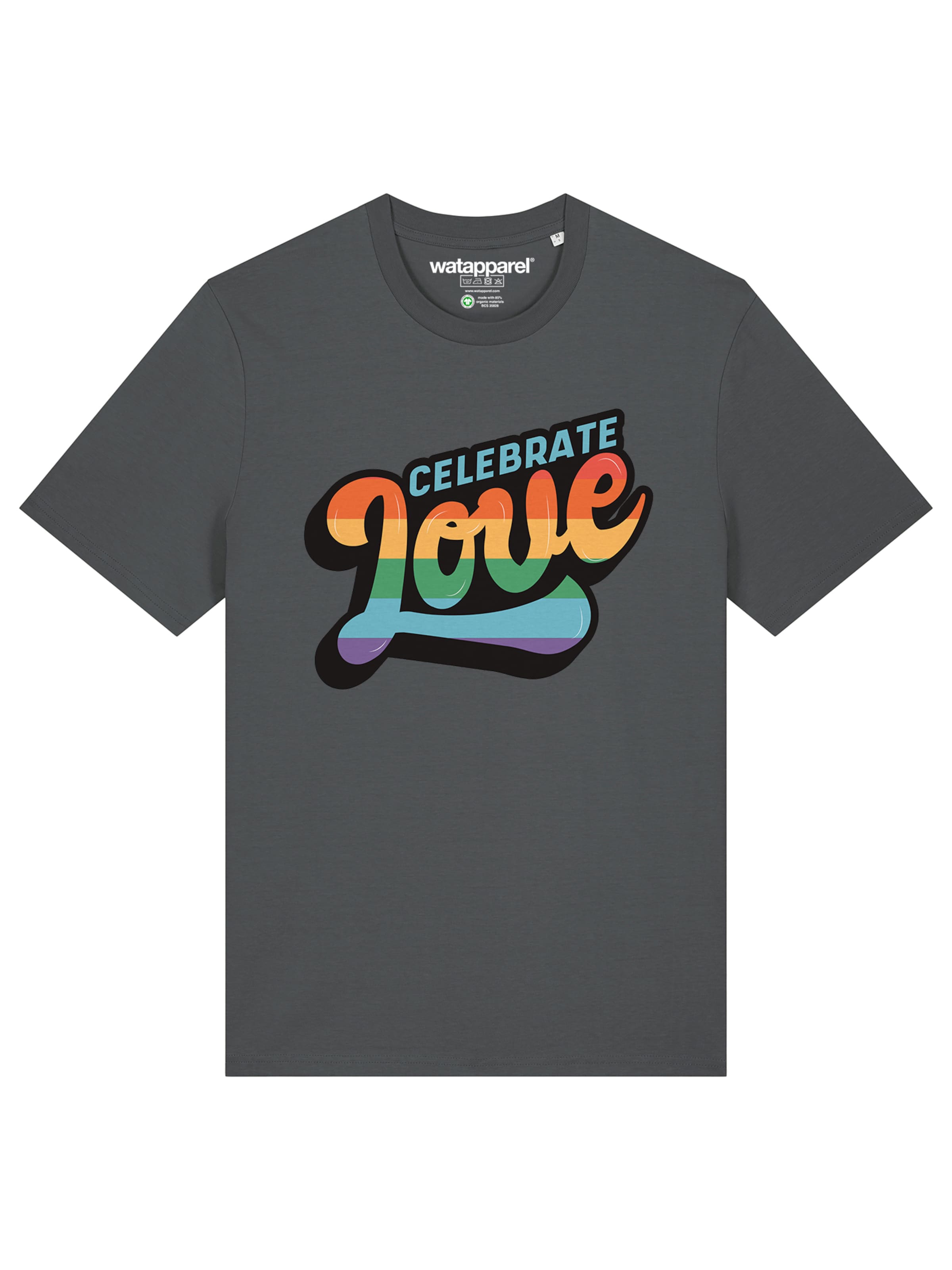 Maglietta 'Celebrate Love' di Watapparel in grigio: frontale
