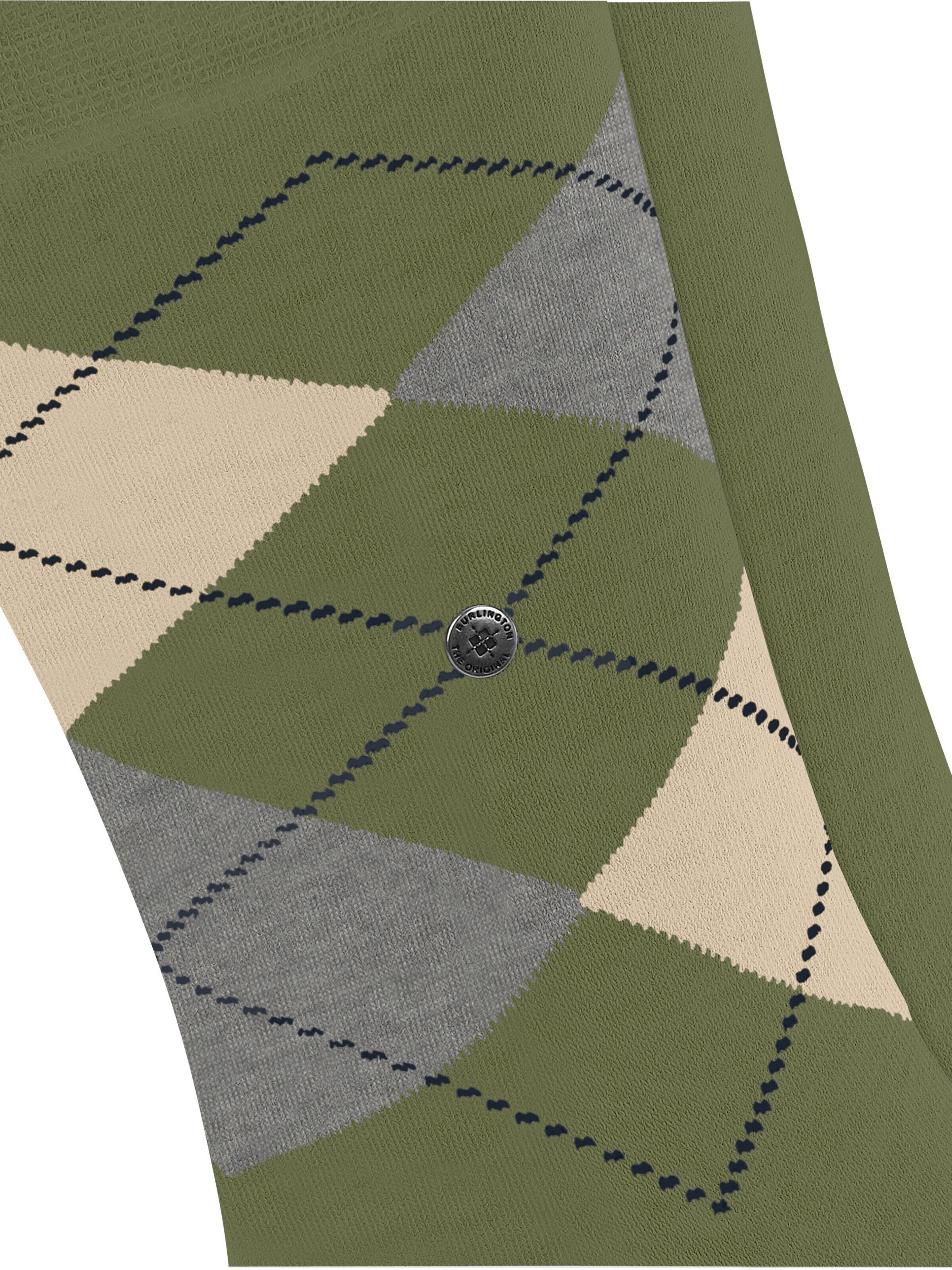 BURLINGTON Socks 'Everyday Argyle Mix 2-Pack' in Green