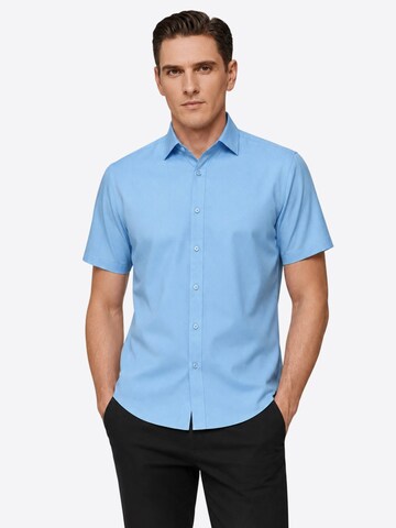 ALLTHEMEN Regular fit Business Shirt 'Gelassenheit' in Blue: front