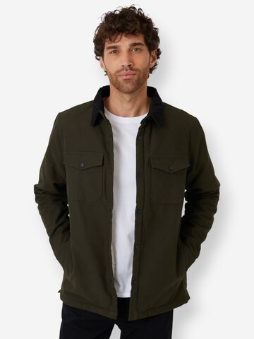 Threadbare Hemdjacke 'Cottage' in Grün: Vorderseite