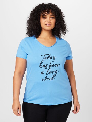ONLY Carmakoma Shirt 'QUOTE' in Blue: front