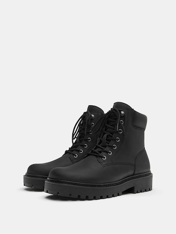 Bottines à lacets 'STWD' Pull&Bear en noir