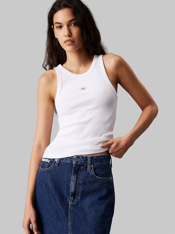 Calvin Klein Jeans Top in Wit: voorkant