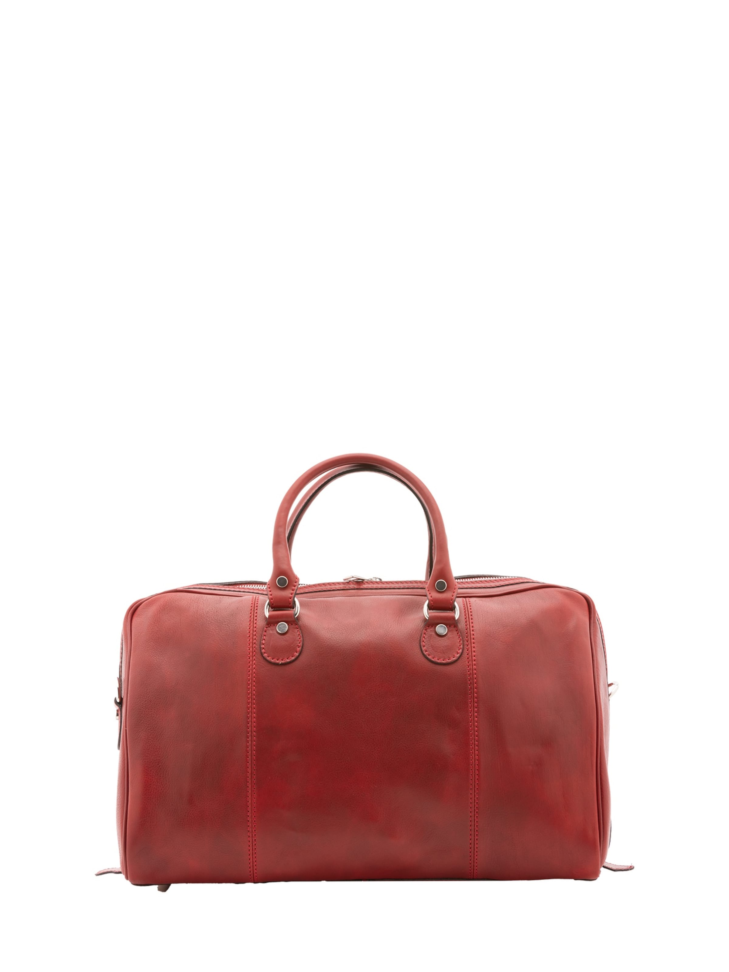 Borsa da viaggio 'Borsa da viaggio unisex vera pelle con zip - Made in Italy' di Chiara Ferretti in rosso: frontale