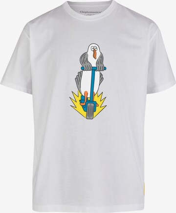Cleptomanicx Shirt 'Scooter Gull' in White: front