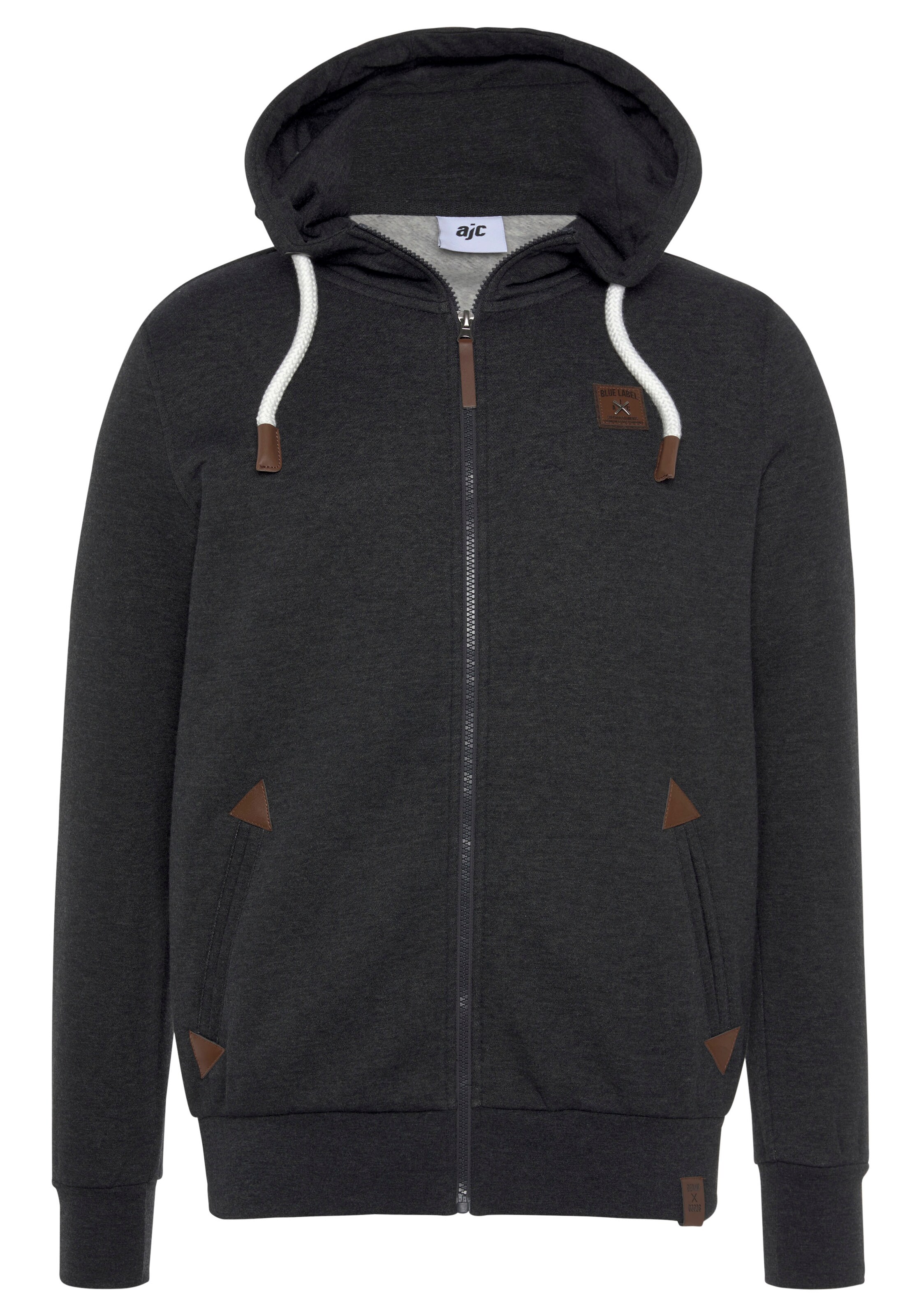 AJC Zip-Up Hoodie in Grey: front