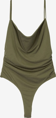 Bershka Shirt body in Groen: voorkant