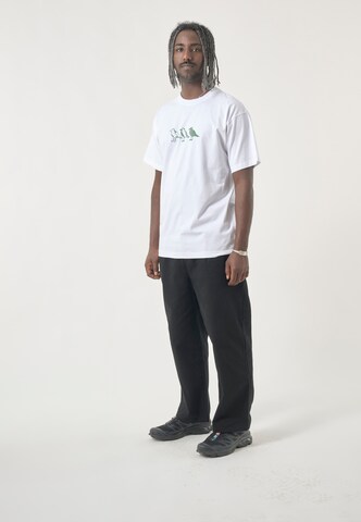 Cleptomanicx Shirt 'Classic Tee Scribble Gull' in Wit