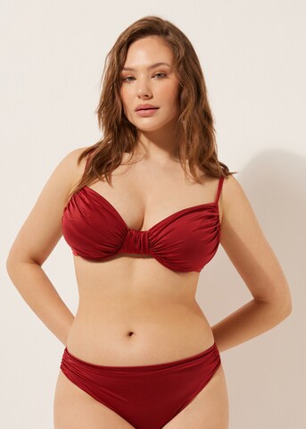 CALZEDONIA Balconette Bikinitop 'Shiny Satin' in Rot