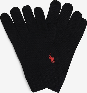 Polo Ralph Lauren Full Finger Gloves in Black: front