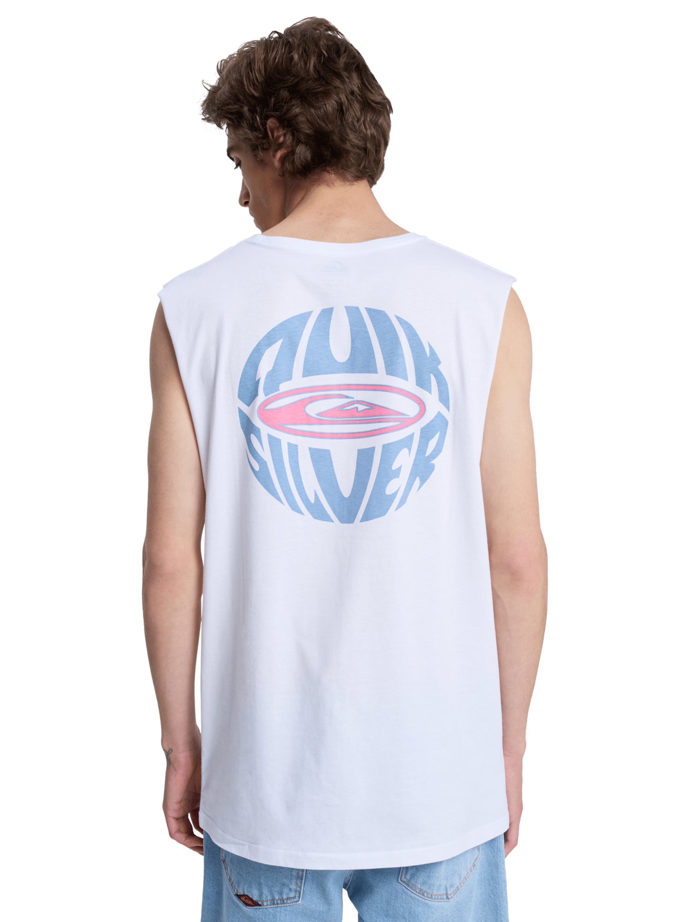 QUIKSILVER Toiminnallinen paita 'EV Quikglobe Muscle' värissä valkoinen