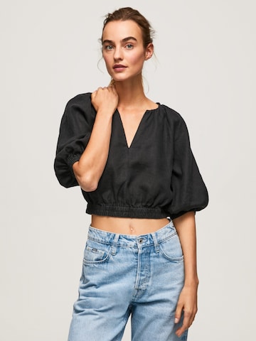 Pepe Jeans - Blusa 'PRABHA' en negro: frente