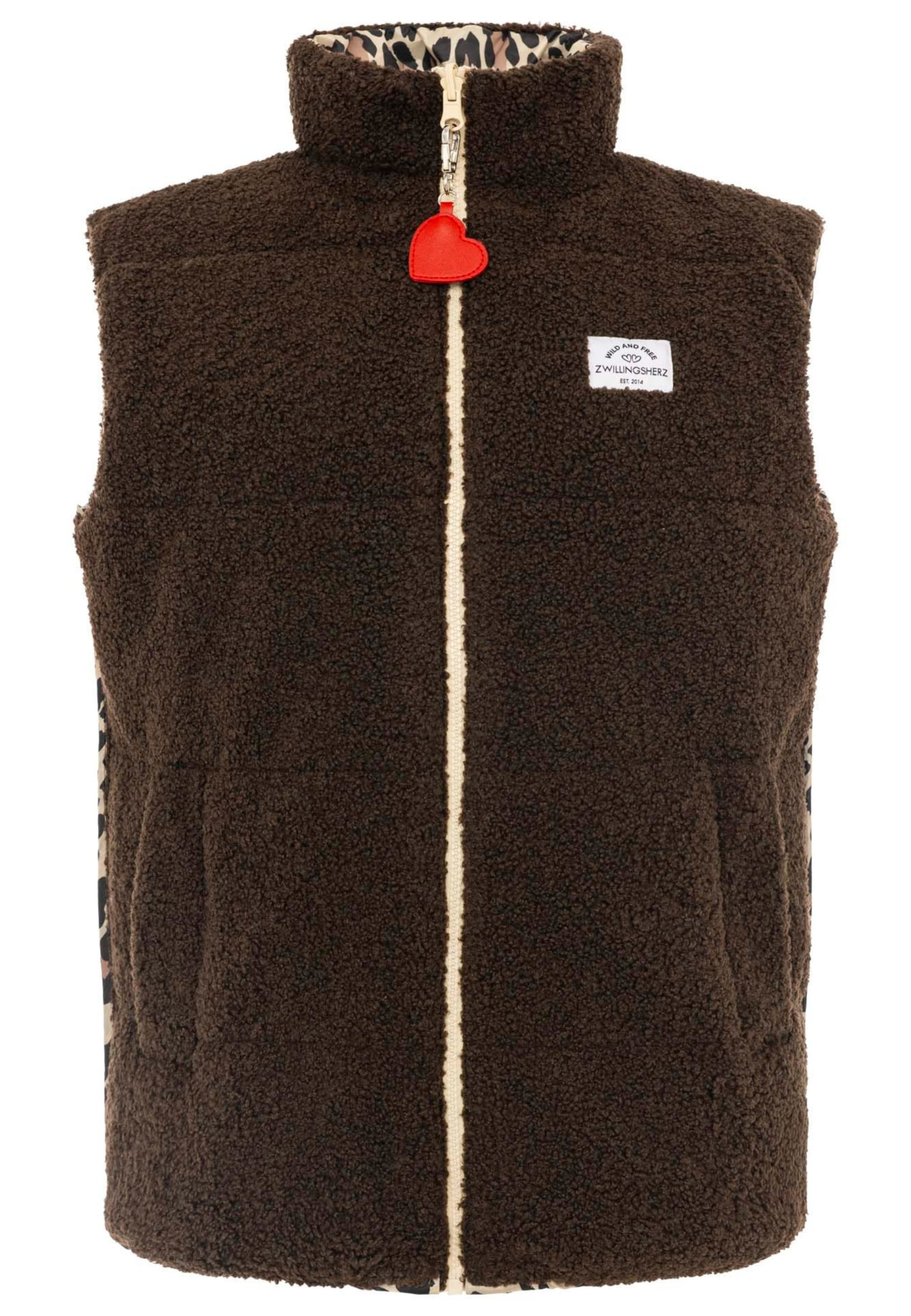 Zwillingsherz Vest 'leo Teddy' in Brown: front
