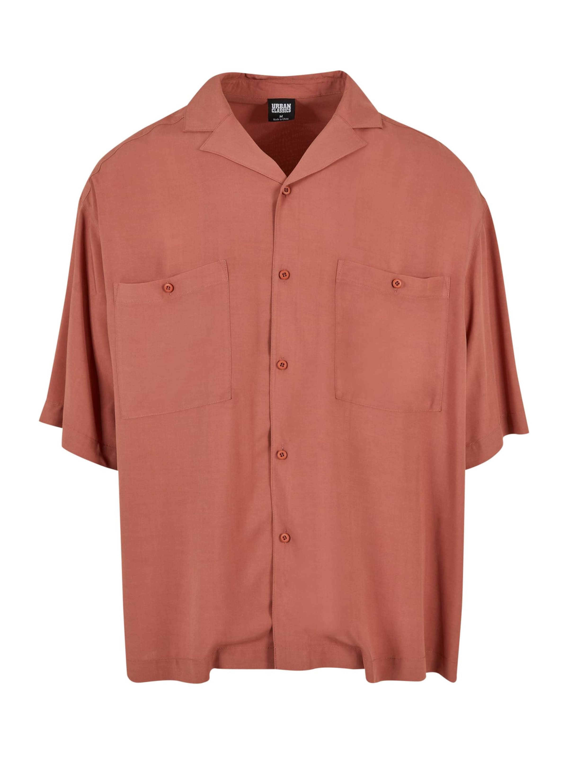 Urban Classics Button Up Shirt in Brown: front