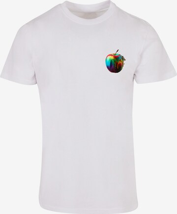 F4NT4STIC Shirt 'Colorfood Collection - Rainbow Apple' in Wit: voorkant