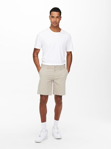 Only & Sons Regular Broek in Beige