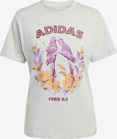 Sportiniai marškinėliai 'Adidas X Farm' iš ADIDAS SPORTSWEAR, spalva – aukso geltonumo spalva / šviesiai pilka / šviesiai violetinė / vyno raudona spalva, Prekių apžvalga