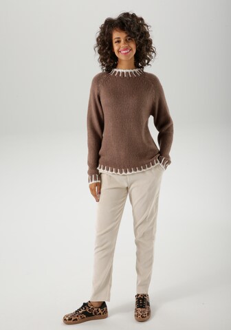 Aniston CASUAL Pullover in Braun