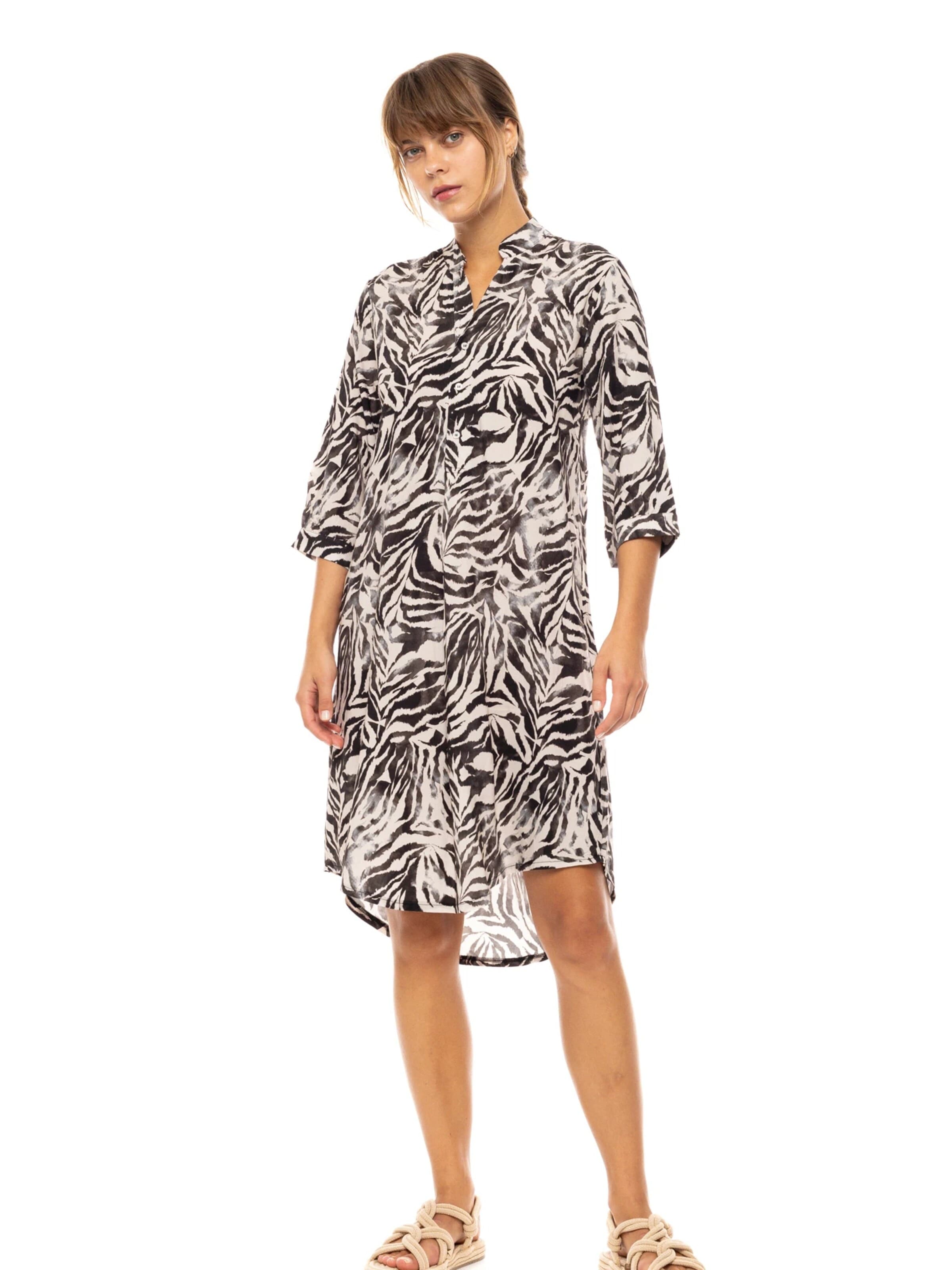 Pink Label - Vestido de verão 'BEACHWEAR BLACK LEOPARD' em preto
