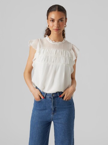 VERO MODA Bluse 'Sara' in Weiß: Vorderseite