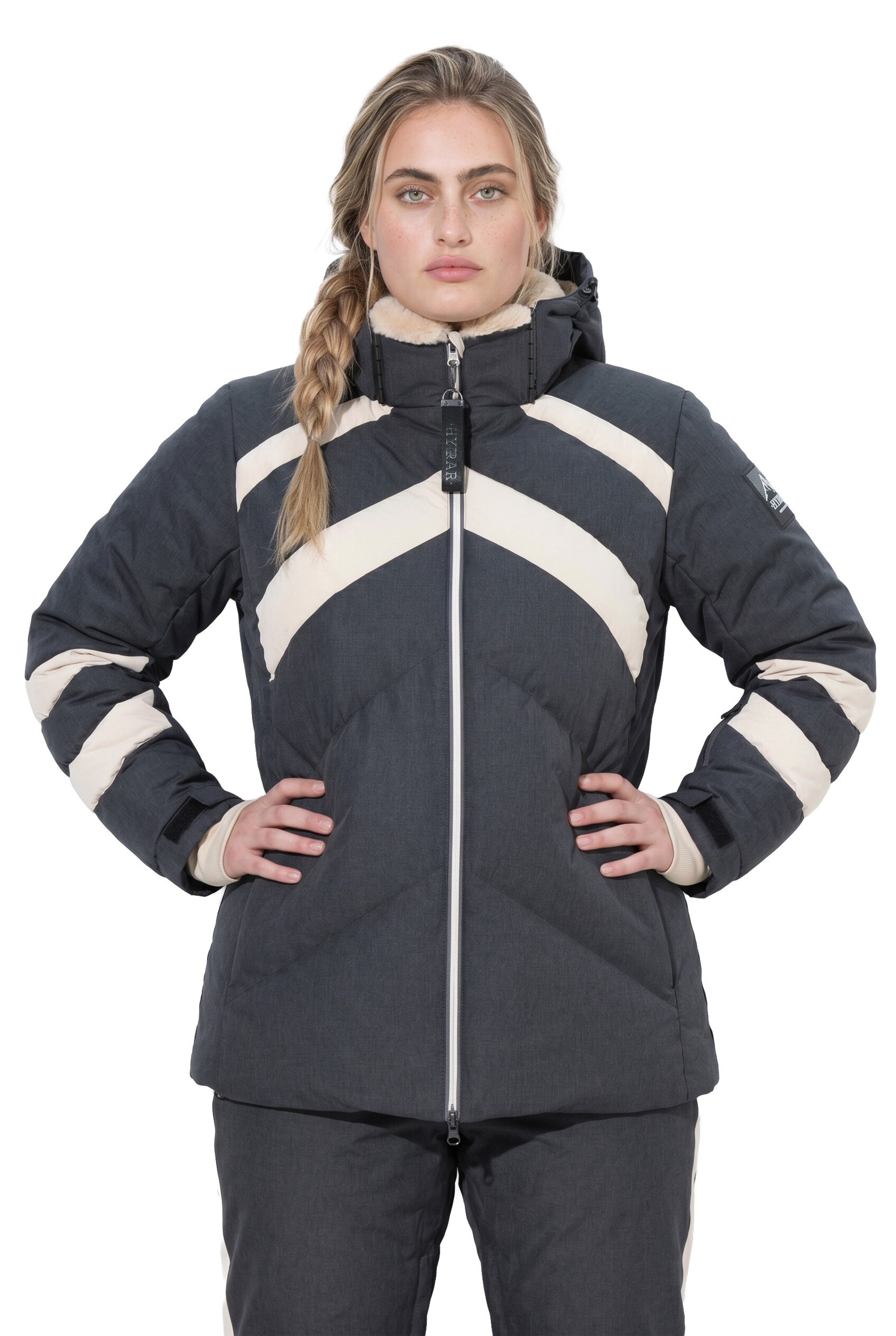 Ulla Popken Weatherproof jacket in Grey: front