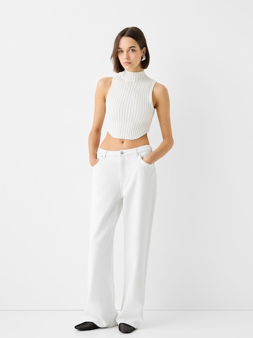 Wide Leg Jean Bershka en blanc