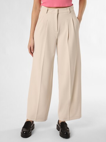Cambio Regular Pleat-Front Pants 'Anny' in Beige: front