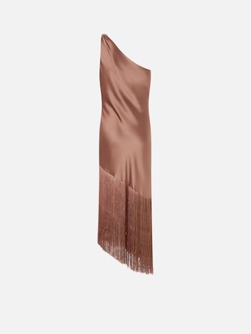 PINKO Sukienka 'PINKO KIWI ABITO SATIN CON FRANGE ABITO' w kolorze brązowy: przód