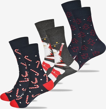 Chaussettes '3 Paar Weihnachtssocken von Lee Cooper als Geschenk für Nikolaus, Weihnachten' Lee Cooper en mélange de couleurs : devant