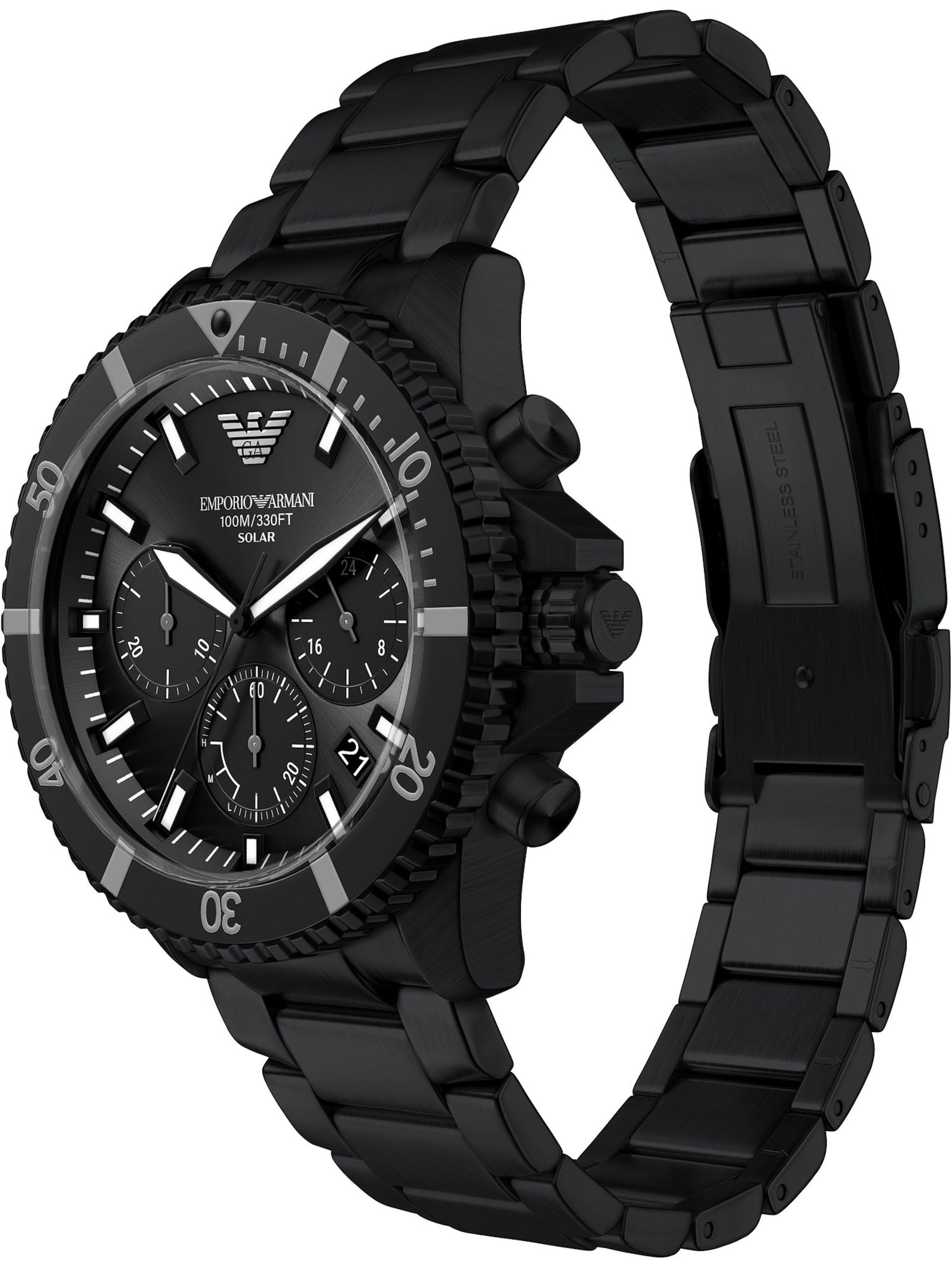 Emporio Armani Analoguhr in Schwarz: Vorderseite